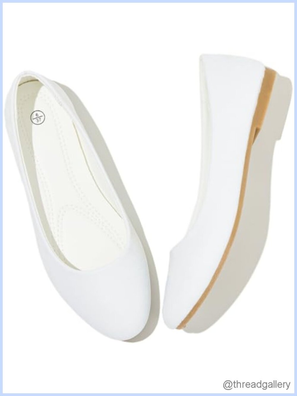 MEFOUND Women's Ballet Flats PU Leather Slip On Dress Shoes Memory Foam Round